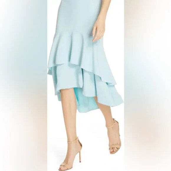 Alice + Olivia Amina Plunging Sweetheart Spaghetti-strap Midi Dress. Blue. Sz 2 - Picture 6 of 12